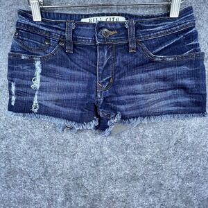 Kill City Conspirators Cutoff Jean Shorts Womens 26 Denim Jorts Raw Hem Thrashed